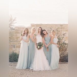 Jenny Yoo BHLDN Annabelle Convertible Mint Maxi Dress Bridesmaids